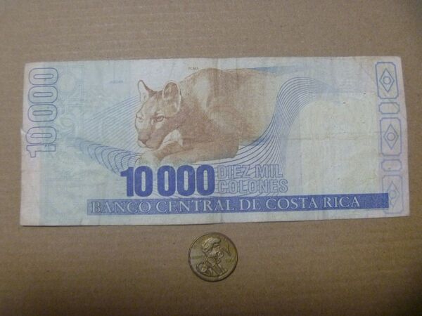 コスタリカ 10000コロン紙幣 外国紙幣 外国貨幣 古銭レプリカ アメリカ1セント硬貨のままごと用玩具コイン まとめ売り