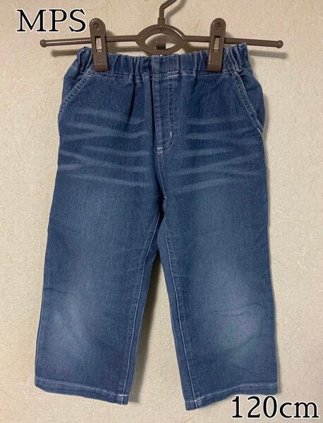 【キッズ ハーフパンツ】 Right-on MPS 膝丈 短パン ウエストゴム デニム風 size120cm