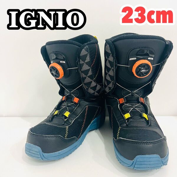 23cm イグニオ スノーボードブーツ ダイヤル式 IGNIO キッズ ジュニア スノボ ブーツ BOA ボア
