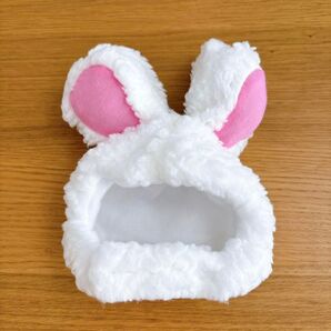 猫 犬 帽子 着ぐるみ コスプレ うさぎ ふわふわ ペット用 白