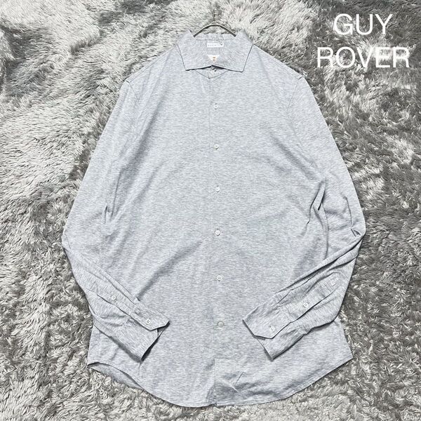 GUY ROVER ギィローバー メンズ イタリア製 ホリゾンタルカラーシャツ グレー L 美品 正規品