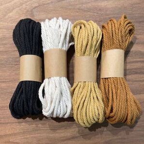 ★3mm 10M★4束マクラメ糸 コットン素材