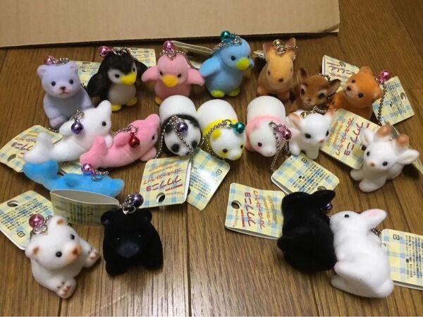 新品 お土産 フロッキーアニマル キーホルダー セット centex 平成レトロ