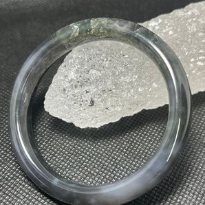 貴重!天然無処理和田玉バングル★烟紫内径53.3ミリ大特価