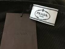 新品 プラダ 最高級 ウール シルク リブ ニット カットソー 42 PRADA セーター トップス イタリア製 ネイビー Vネック_画像8