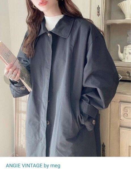 ANGIE ステンカラーコート ゆったりオーバーサイズ 防風花粉付着防止 オケージョン 入学式卒業式 冠婚葬祭 ビジネスカジュアル