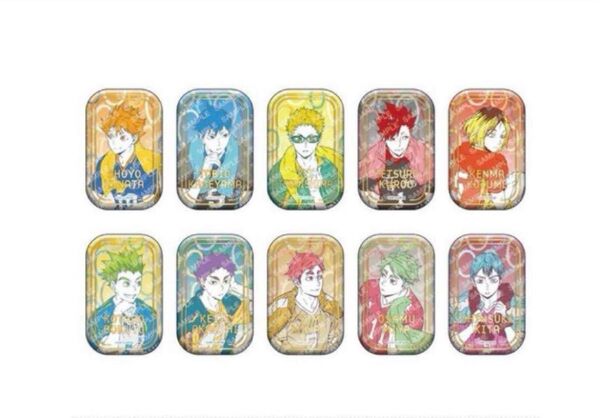 新品 ハイキュー スクエア缶バッジ オフショット×カラー第二弾 セブンネット限定
