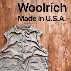 USA製!!【Woolrich ウールリッチ】ベスト 白タグ 70s