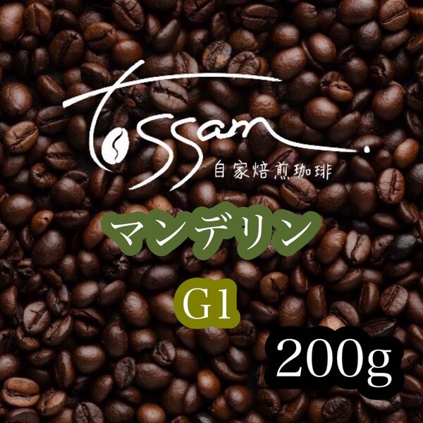 自家焙煎 珈琲豆 200g マンデリン G1 インドネシア