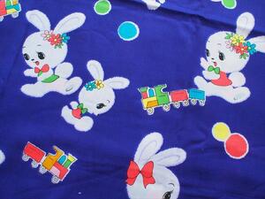  Vintage retro cloth * navy blue ground . flower decoration .. Chan *71×98* rayon * remake is gire