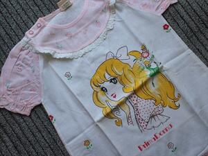 レトロビンテージ雑貨＊日本製・少女マンガ・ちぢみのパジャマ・4歳☆ナイトウェア