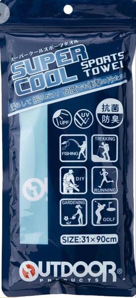 【OUTDOOR】スーパークールタオル 冷感タオル スポーツ 水泳 ジム 部活 熱中対策 31×90cm