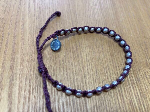 【新品未使用】Pura Vida 紫 シルバービーズ ブレスレット