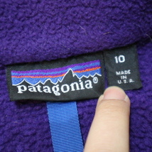 90s USA製 Patagonia フリース ジャケット フルジップ 10 パープル レトロX パタゴニア_画像6
