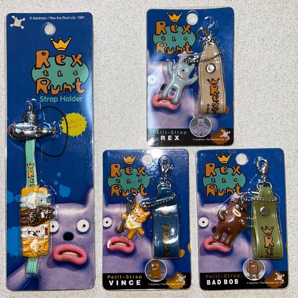 Rex the Runt レックスザラント ストラップ 4点セット イギリス/リチャード・ゴルゾウスキ監督 レア新品未開封