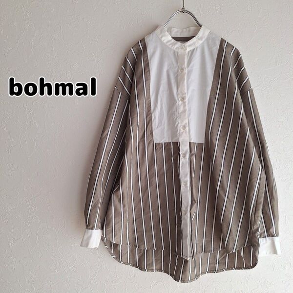 bohmal ノーカラーシャツ ボマール 2836