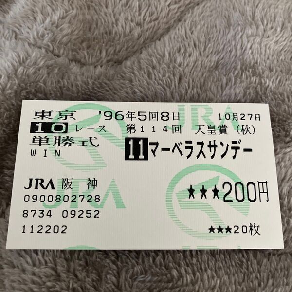 マーベラスサンデー 単勝券