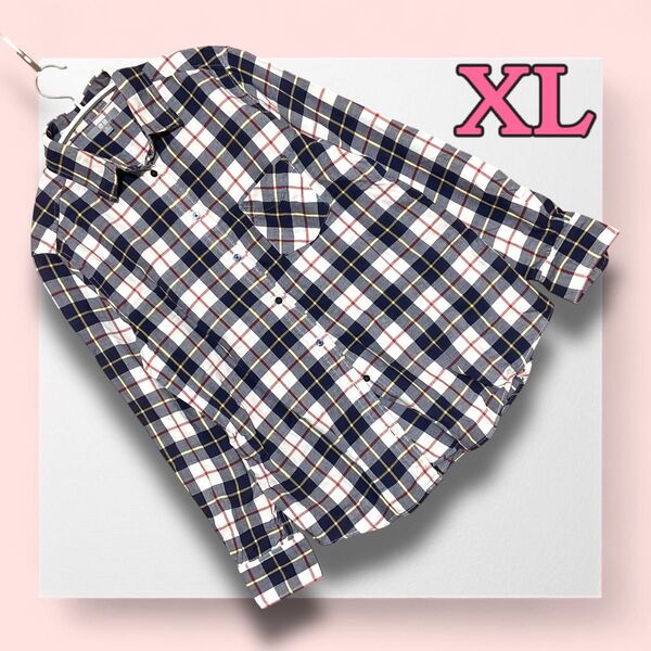 UNIQLO☆ユニクロ チェック柄長袖シャツ《XL》フランネルシャツ レディース シャツ チェック 長袖