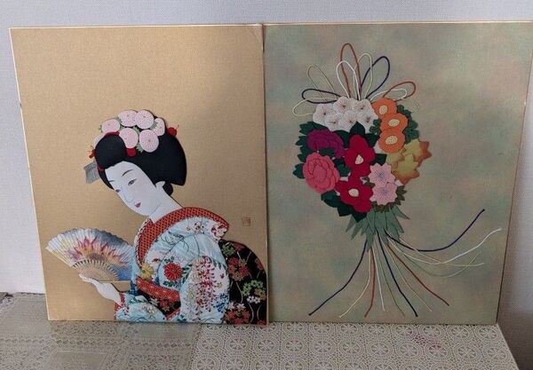 押絵 布細工 色紙 美人画 日本 お土産