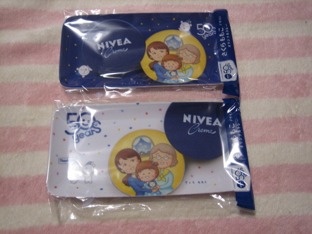 即決★未使用品★さくらももこデザインオリジナルトレー　2種★NIVEAニベア50