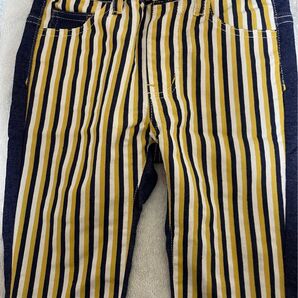 パンツ ストライプ イエロー ネイビー 90