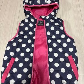 ベスト 水玉 キッズ120センチ ネイビー