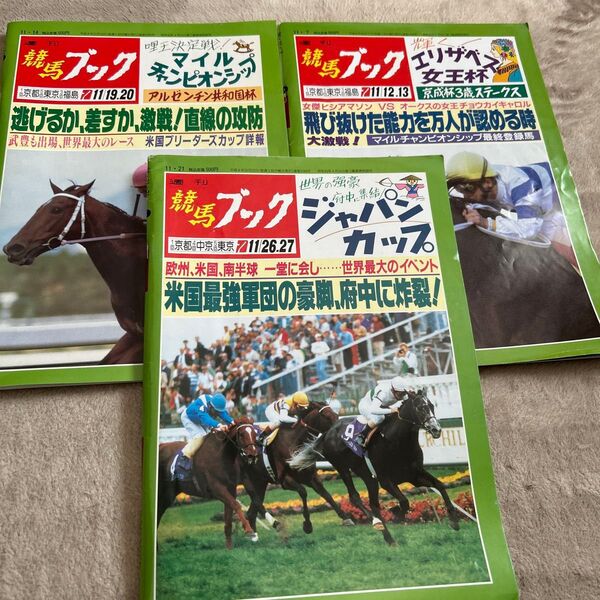 競馬ブック1994年のエリザベス女王杯、マイルチャンピオン、ジャパンカップの3冊(ナリタブライアン、ヒシアマゾン等)ウマ娘