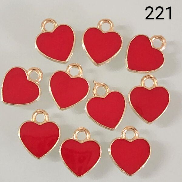【221】☆1セット10こ入り☆チャーム ハンドメイドパーツ☆ペンダント☆赤☆400円商品よりどり5つで1000円対象商品