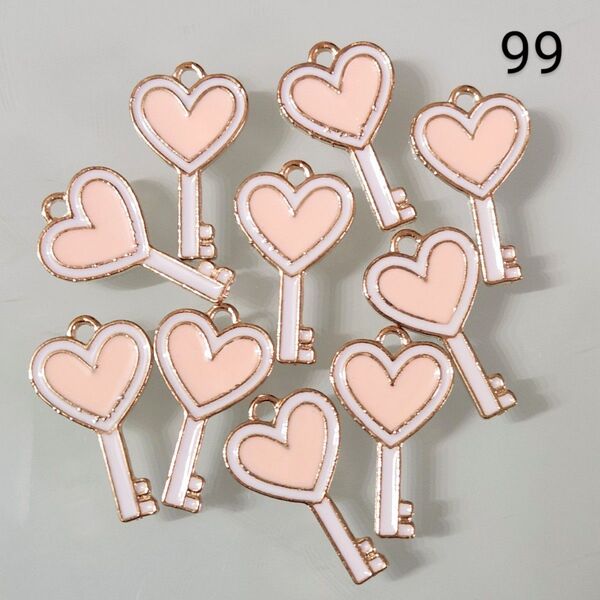 【99】☆1セット10こ入り☆ハート チャーム☆400円商品よりどり5つで1000円対象商品