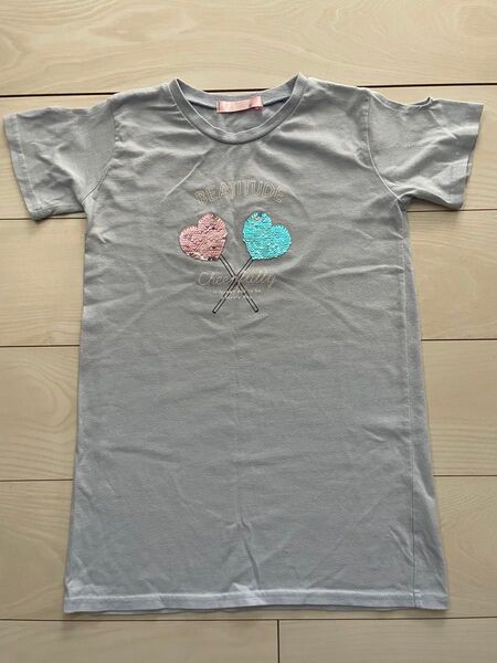 【再値下げ】キッズ 女の子 スパンコール付き Tシャツ 130