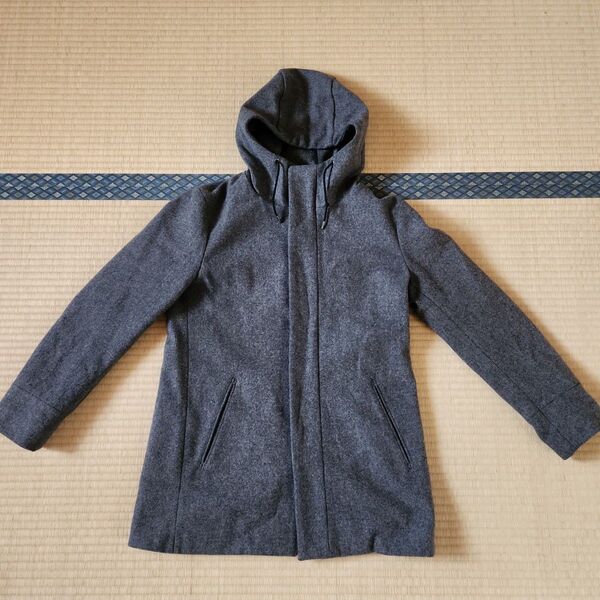 UNIQLO ユニクロ ウールコレクション フード付き コート M グレー 316-065956