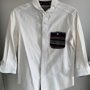 URBANRESEACH メンズ7分丈袖シャツ 白 M(38)