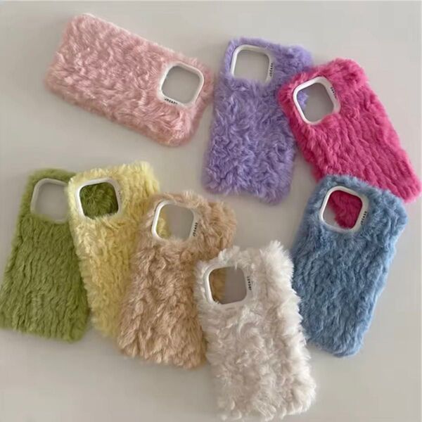 ふわふわケース ファー もこもこ 韓国 かわいい iPhone16 iPhone ケース スマホケース