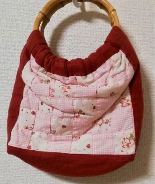 ハンドメイド パッチワーク バッグ ストロベリーショートケーキ