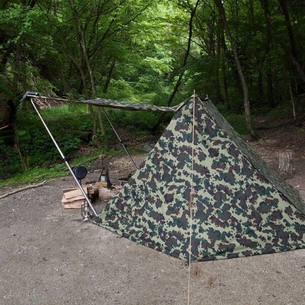ルーマニア軍幕 デッド 希少 アメーバカモ デットストック M47 4枚セット タープ ワンポール アウトドア テント キャンプ