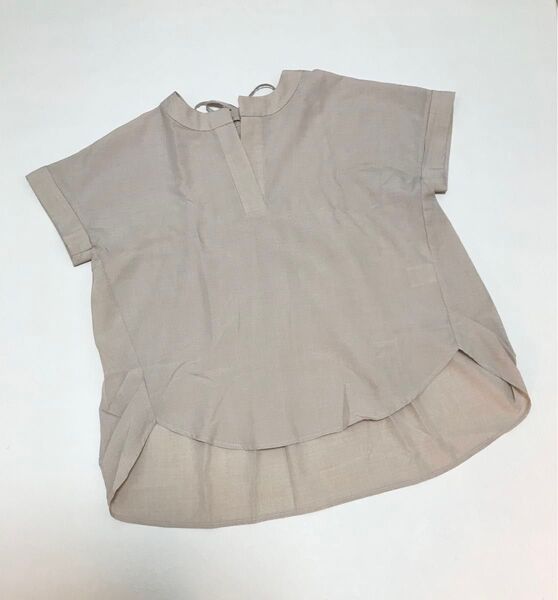 《即日発送》#As know As plus ベージュ 半袖シャツ リボン付き