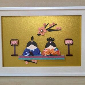 雛飾り アートフレーム ペーパークイリング ハンドメイド
