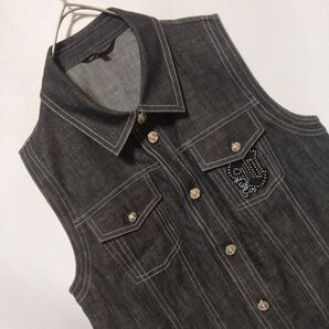 良品 オーバーサイズ ビージュ 銀ボタン UNISEX 渋カッコいい インディゴ