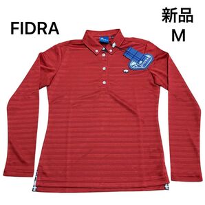 R239 新品 FIDRA 長袖 ポロシャツ カットソー ゴルフ ゴルフウェア レディース M 速乾 FD5JUG10 C779