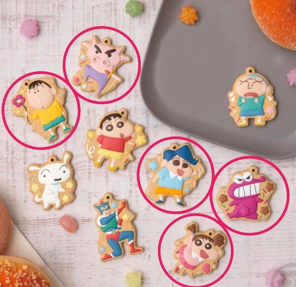 クレヨンしんちゃん☆クッキーチャームコット☆5種 ぶりぶりざえもん&ワニ山さん&風間くん&ネネちゃん&ボーちゃん バラ売り可