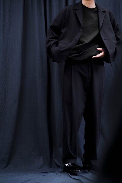 URU/ウル19aw WOOL OVER JACKET ネイビー