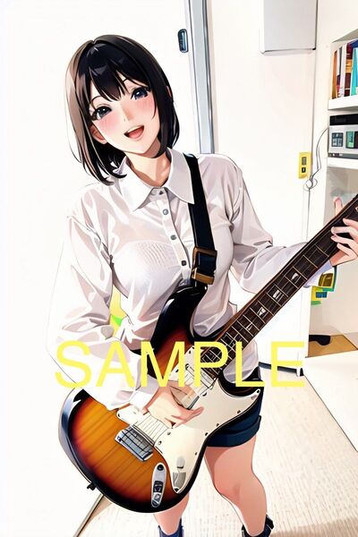 A4 アート ポスターNO.47*ロックンガール*ラミネート加工*オリジナル