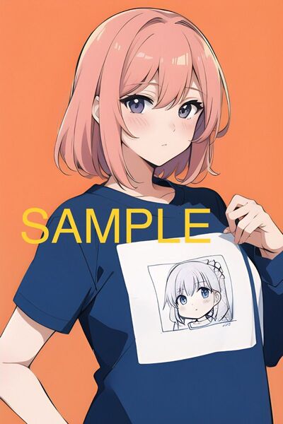 A4アートポスターNO.59*推しのTシャツを作りたいちゃん*ラミネート加工*オリジナル☆おまけ缶バッジ(直径30mm)