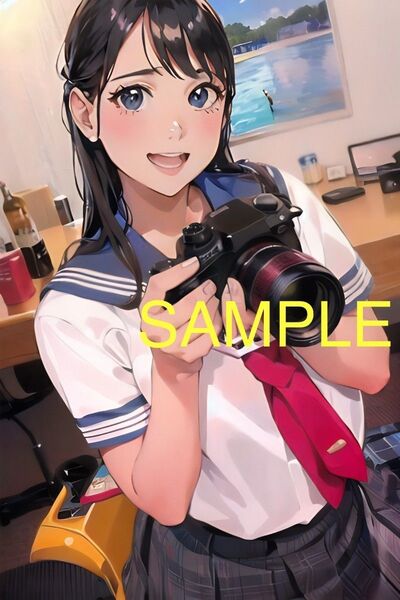 A4アートポスターNO.69*カメラガール*ラミネート加工*オリジナル