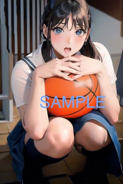 A4 アート ポスターNO.70*バスケガール*ラミネート加工*オリジナル
