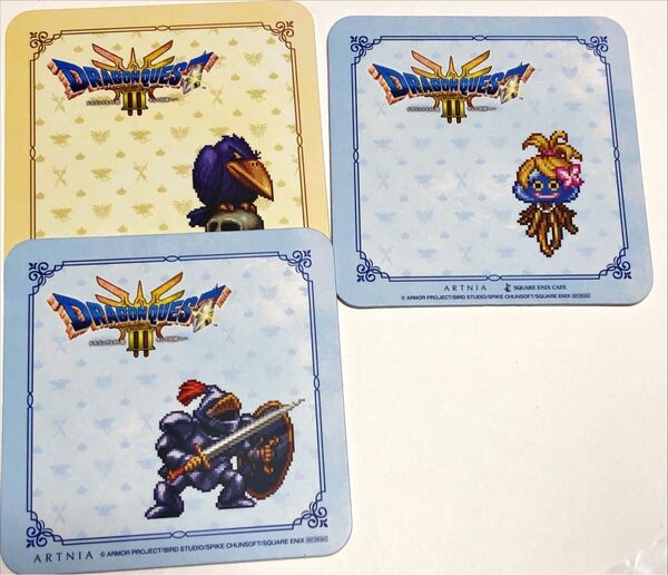 ドラクエ 3 ドラゴンクエストコラボカフェ スクエニカフェ アルトニア コースター おおがらす さまようよろい ホミちょ
