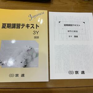 ★C：塾教材 京進 京都【夏期講習テキスト ３Y発展 特進 】中学3年 国語 解答解説付 書込半分位 私立公立高校受験対策 2019年新3年時使用