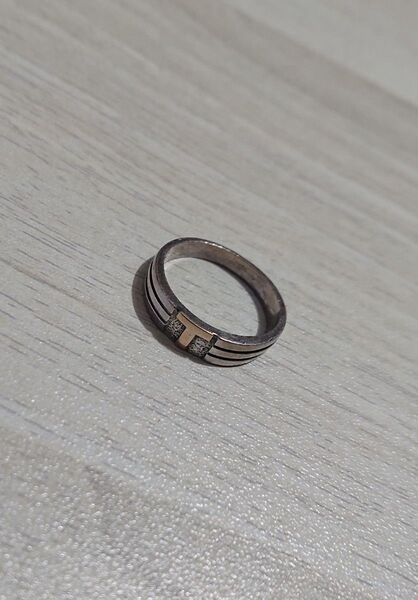 K10 × silver Tリング 指輪 アクセサリー 10K シルバー 10金 silver925
