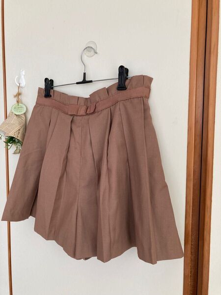 earth アース レディース パンツ キュロット スカート風 ブラウン ☆