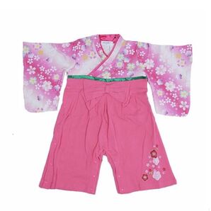 【新品未使用品】ロンパース ベビー 女児 振袖 90cm ピンク